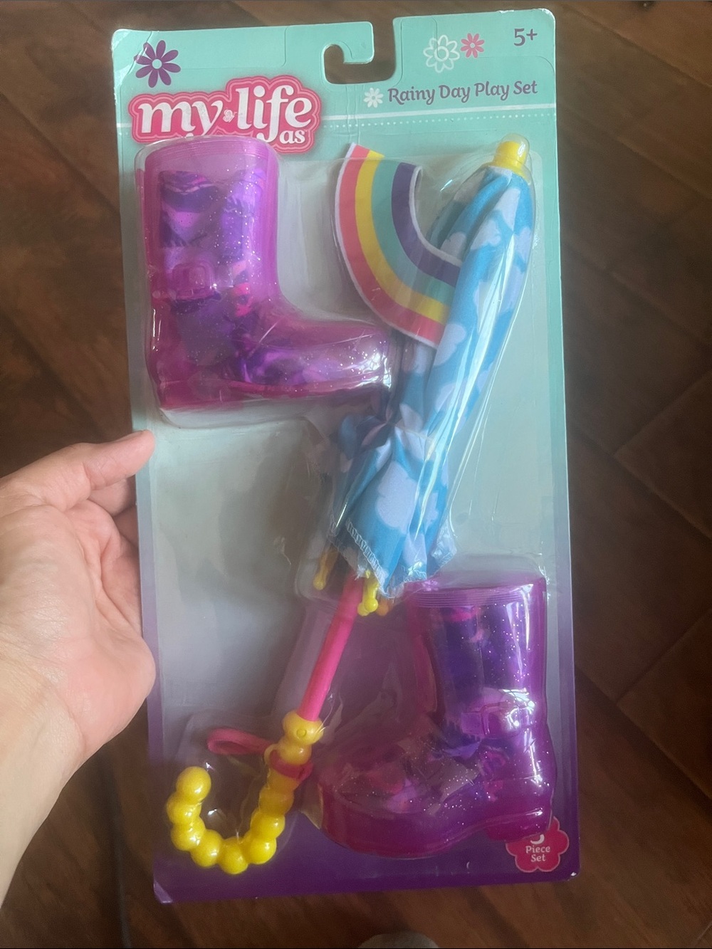 my life as Purple Rainy Day Play Set with Blue Umbrella